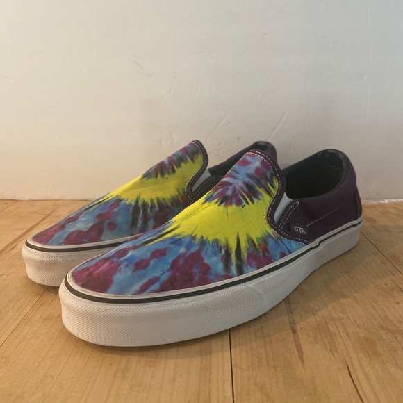 Vans Off The Wall Classic Slip On Tie Dye Hippie Mysterioso Size 10.5 Mens New - Picture 1 of 9